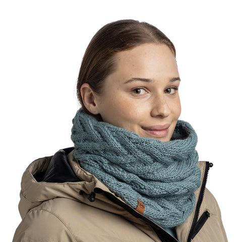 Knitted & Fleece Neckwarmer CARYN BLUE GLASS