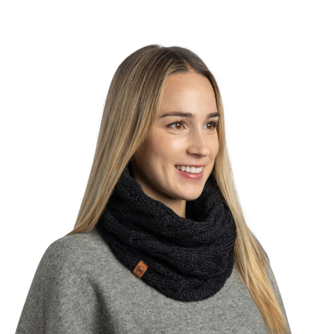 Knitted & Fleece Neckwarmer CARYN BLACK