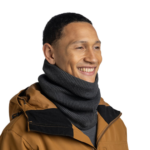 Knitted & Fleece Neckwarmer RENVI GREY HEATHER