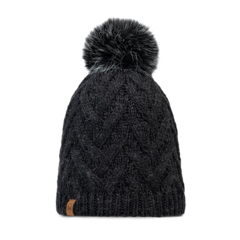 Knitted & Fleece Band Hat CARYN GRAPHITE